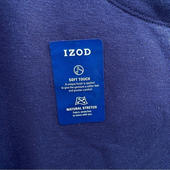 Izod 2-fer Button Accent Peacoat Sweatshirt Blue Gingham Plaid Long Sleeve Sz XL - Picture 5 of 11